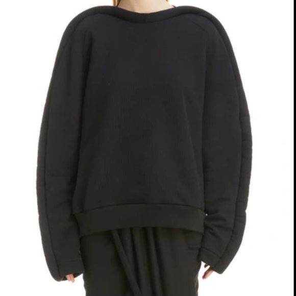 Dries Van Noten Tops - Dries Van Noten Black Sculptural Sweatshirt